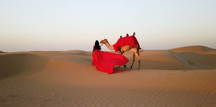 Dubai Desert Photoshoot with Flying Dress